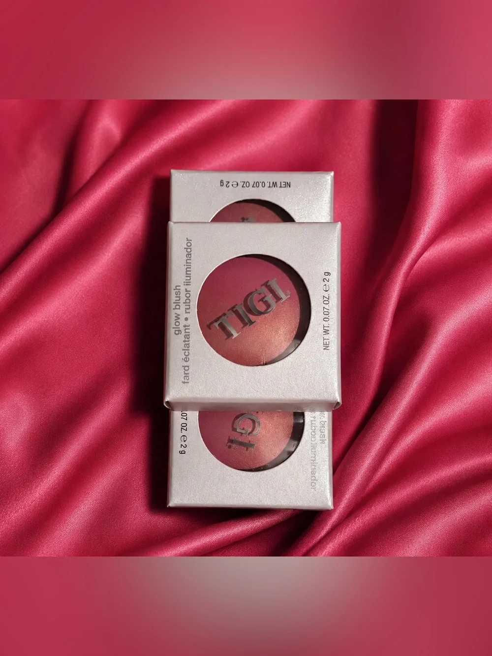 Set of 3 TIGI Glow Blush —iluminador Bright Fuchsia Pink